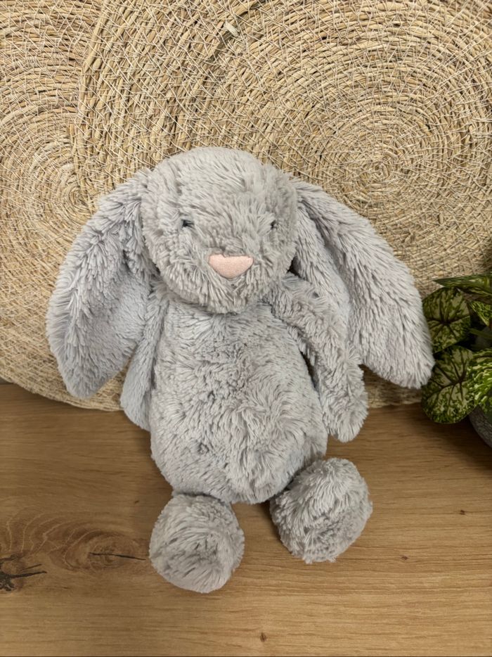 Doudou lapin gris queue blanche jellycat 30 cm - photo numéro 3