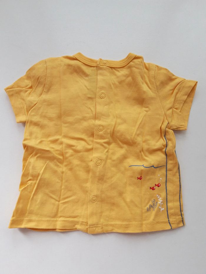 T-shirt jaune moutarde Sergent Major avec motif poisson & sous marin imprimé, 6 mois - photo numéro 2