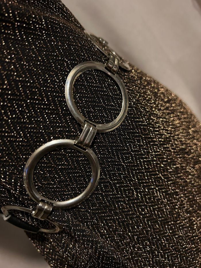 Magnifique ceinture vintage 1970 cuir noir et anneaux métal - photo numéro 6