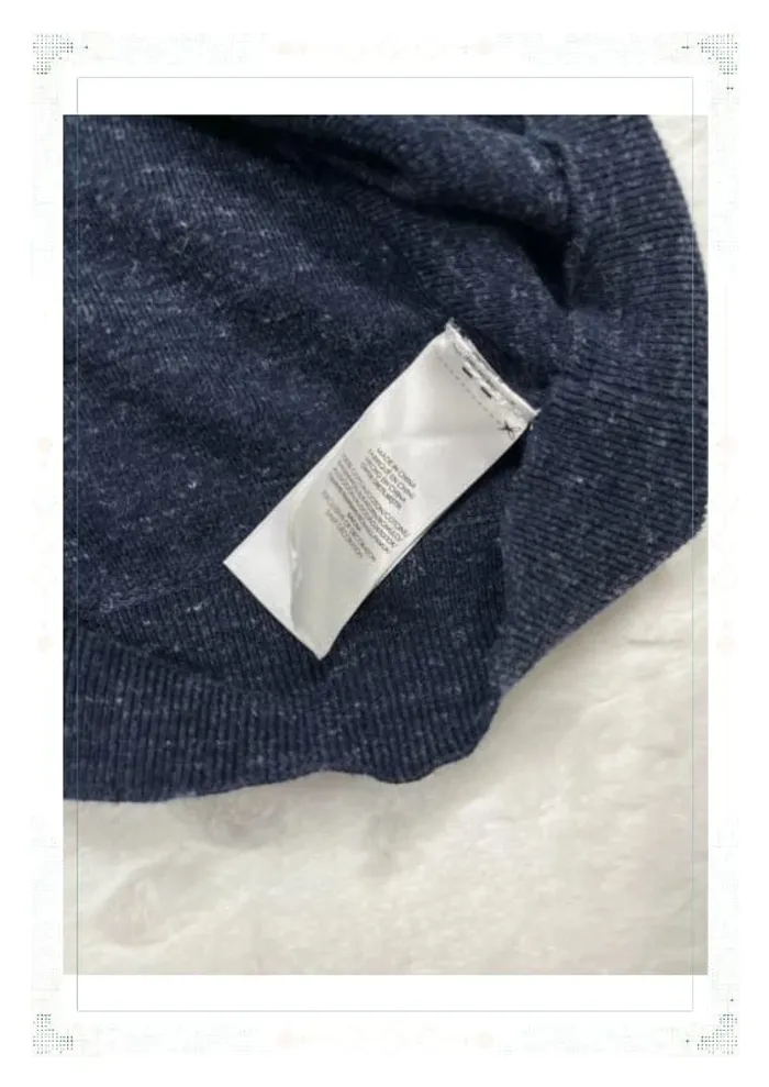 Ralph Lauren pull col rond bleu marine chiné homme taille M coton - photo numéro 8