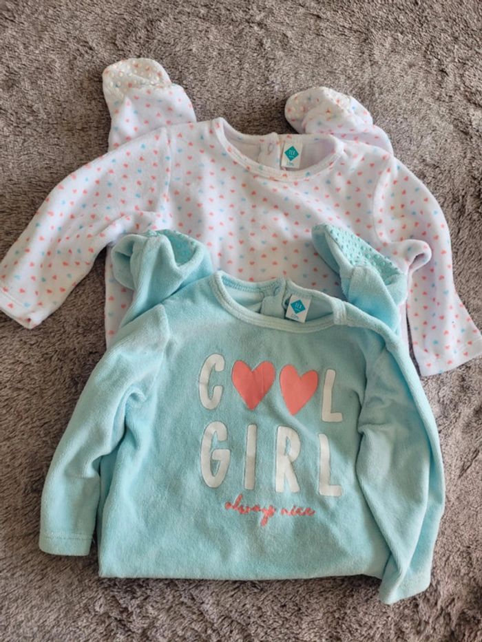 Lot de 2 pyjamas velours 12 mois