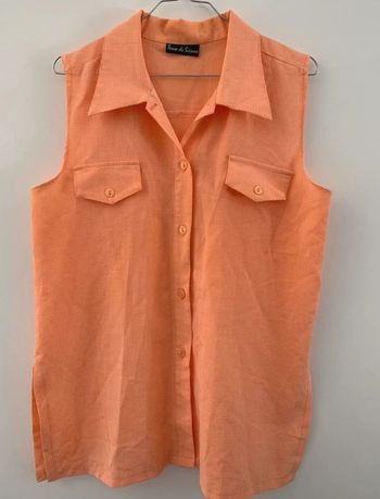 Chemisier Vichy Orange et blanc Vintage T44