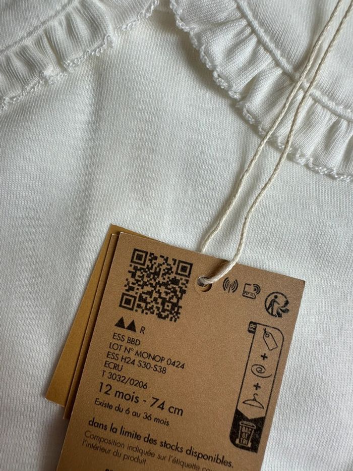 Blouse blanche bout chou taille 12 mois - photo numéro 3