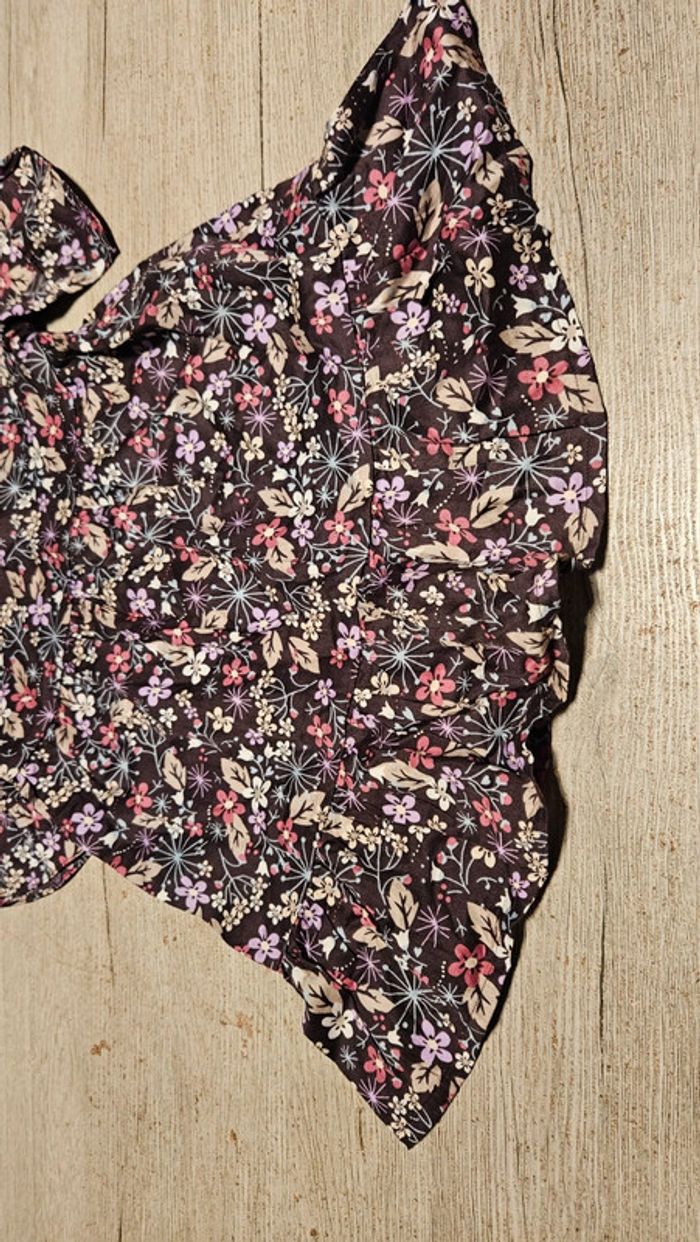Blouse longue evasée, manches courtes, mauve fleurie, Marks&Spencer, Autograph, 6 ans, non mise - photo numéro 7