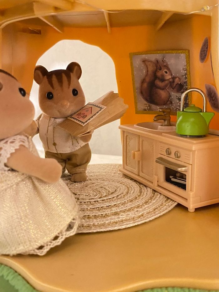 Chalet cabane, maison arbre Sylvanian, familier, écureuil Noël - photo numéro 4