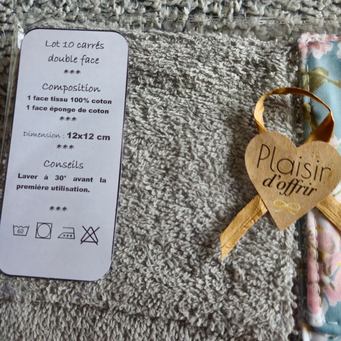 Lingettes lavables 12x12 cm - photo numéro 3