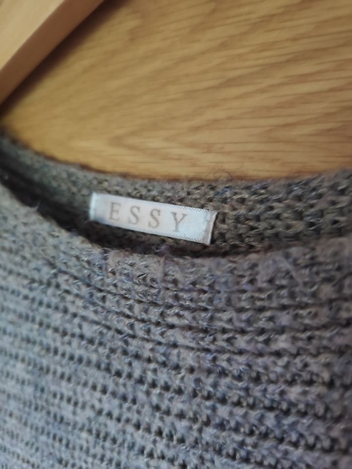 Pull taupe manches 3/4 - photo numéro 2
