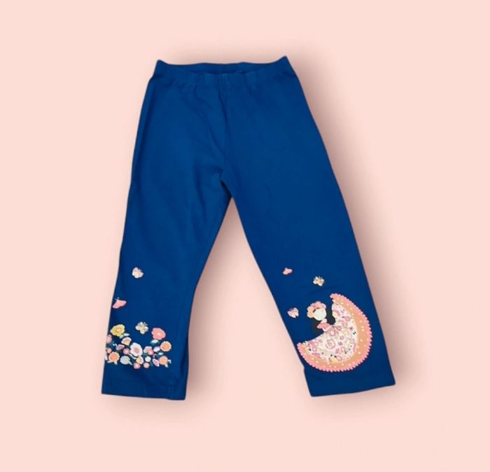 Legging court capri fille robe bleu Palomino taille 10 ans