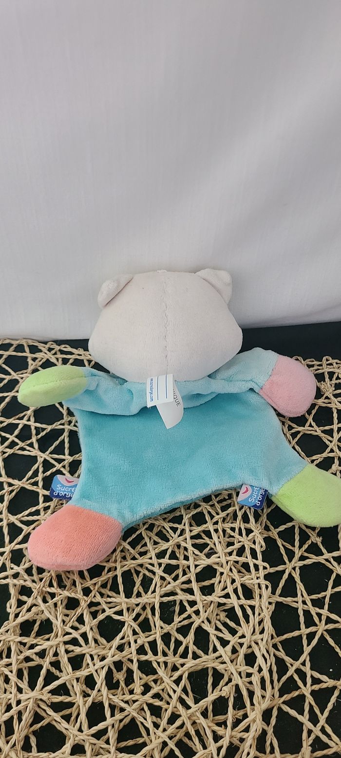 Doudou plat raton laveur SUCRE D'ORGE Doudou Doumou bleu oiseau - photo numéro 2