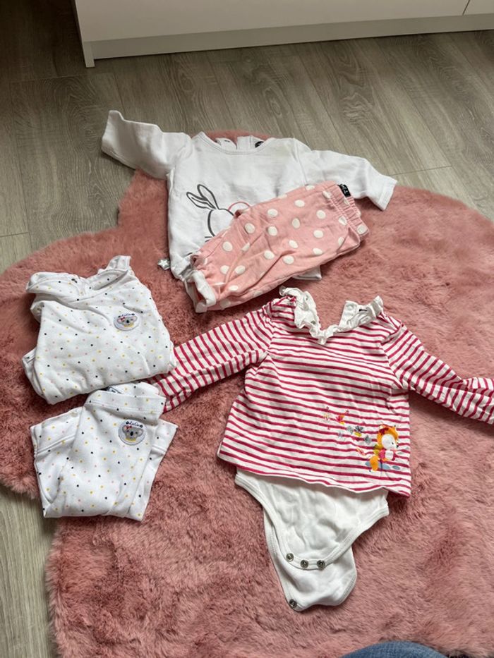 3 tenues bébé fille 9 mois