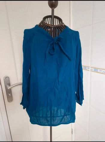 Blouse bleu fluide camaïeu taille M/38