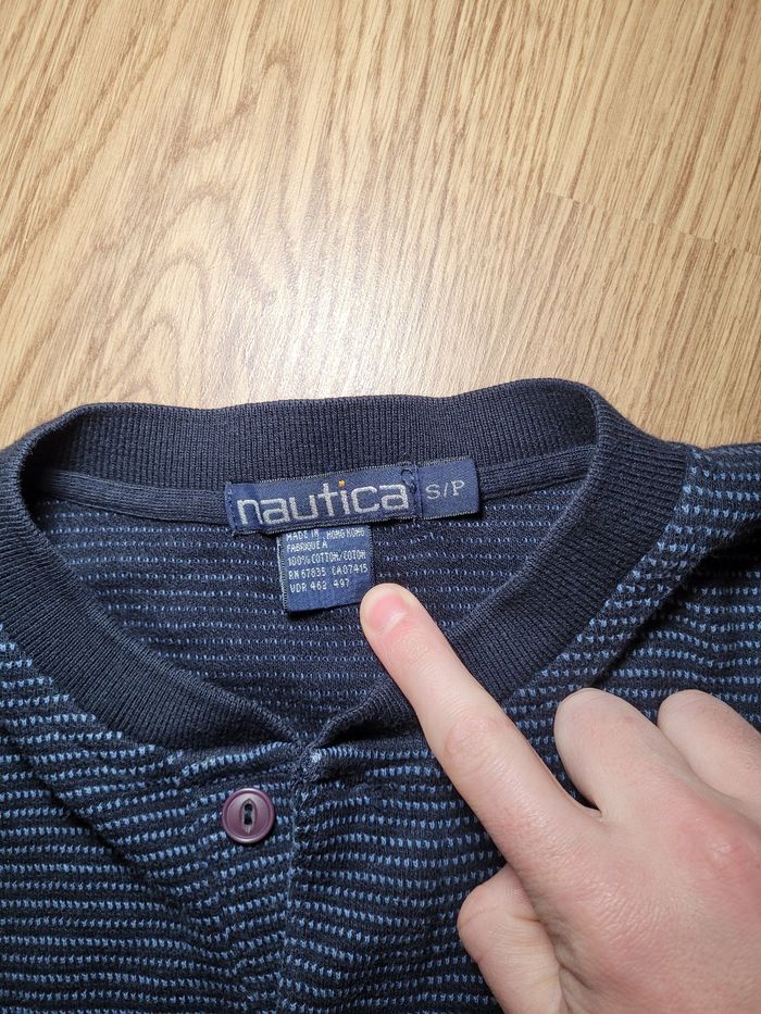 Pull Half Zip à boutons Bleu Marine Nautica - photo numéro 4