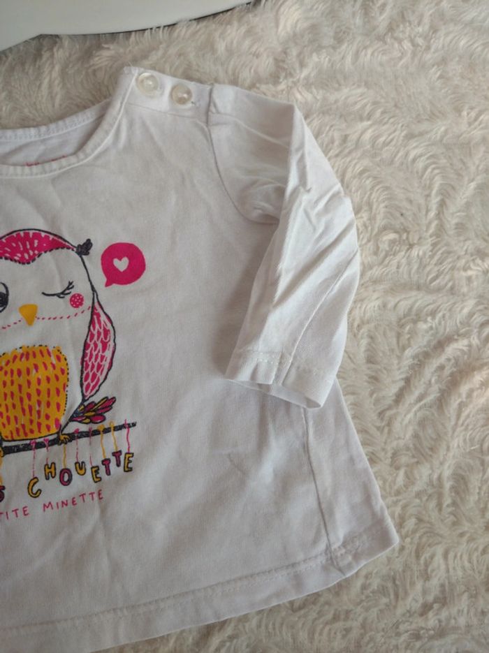 Ensemble (tee shirt manches longues+legging côtelé) Fille 3 mois Chouette Minette Gémo - photo numéro 6