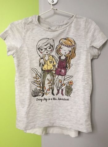 T-shirt fille palomino 4 ans gris avec dessins