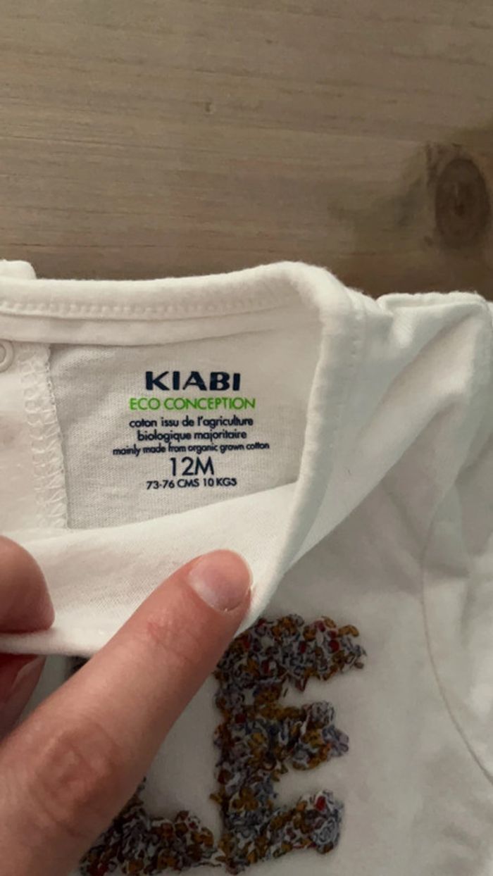 T shirt Kiabi blanc multicolore 12 mois - photo numéro 2