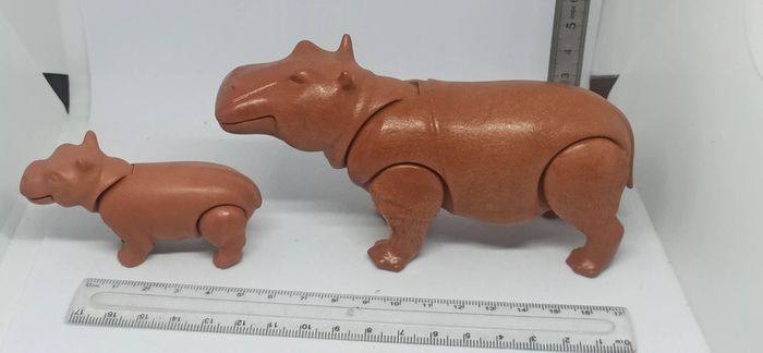 Hippopotame avec bébé vintage playmobil - photo numéro 5