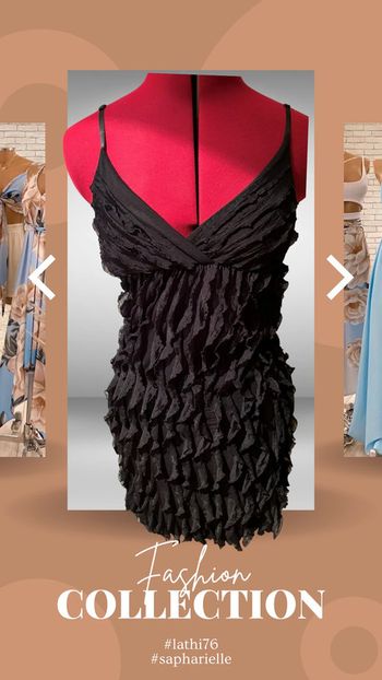 Robe de soirée froufrou noire