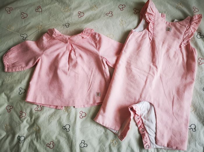 Ensemble chemise et salopette cadet rousselle 3 mois