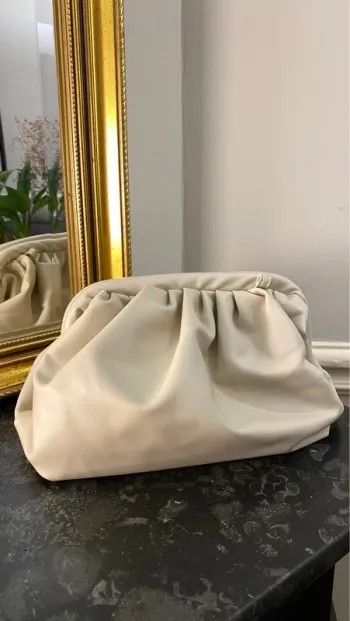 Sac pochette Bourse similicuir crème