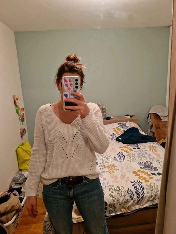 Pull blanc - photo numéro 2