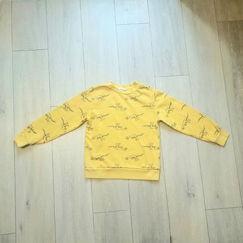 Sweet jaune avec motif dinausaures. Garçon 9/10 ans. Marque H&M