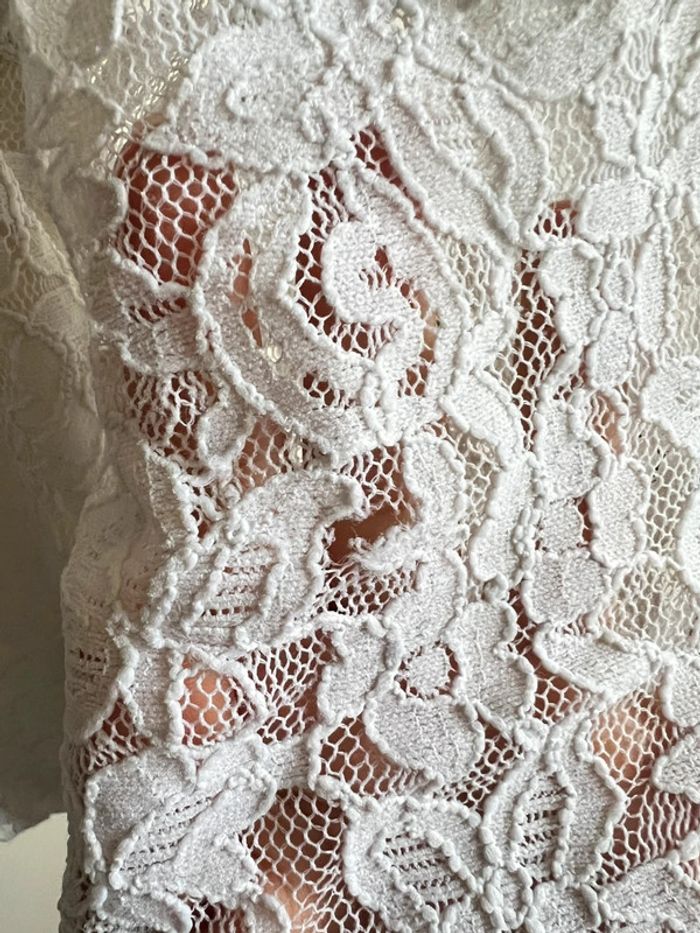 Haut blanc en dentelle H&M – Taille 14 ans - photo numéro 8