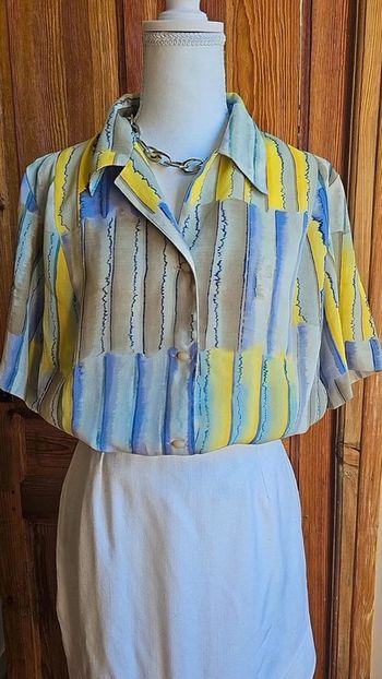Blouse vintage 80s manches courtes