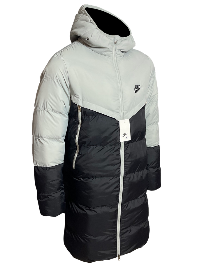 doudoune longue broderie nike grise et noir 2025 nouveauté - photo numéro 2