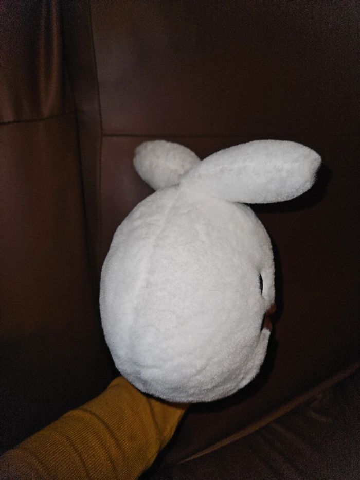 Peluche tête de lapin blanc +- 25 cm neuf - photo numéro 3