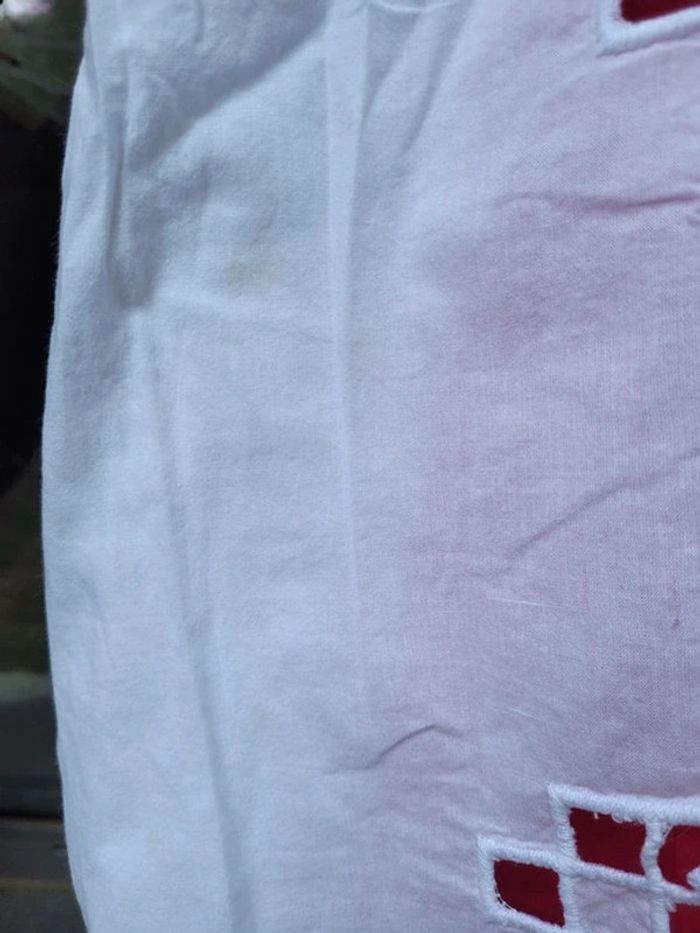 Splendide robe d'été Catimini, originale dentelle, blanche et rose fuchsia - photo numéro 9