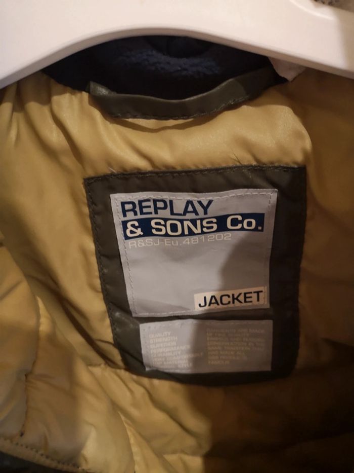 Manteau doudoune Replay en kaki 12 mois - photo numéro 8