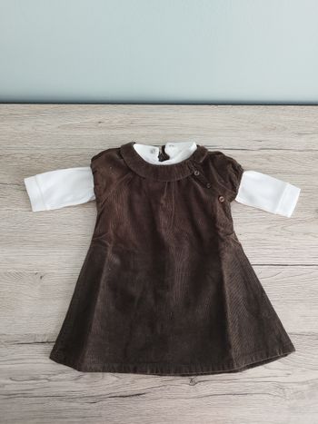Robe velours avec son t-shirt manches longues 3 mois