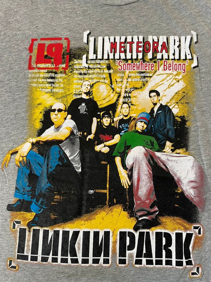 T-shirt rock oversize Linkin Park gros imprimé streetwear hip-hop y2k skater taille M - photo numéro 2
