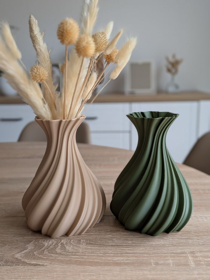 Vase vert pour fleur séché / 17,5cm de hauteur - photo numéro 3