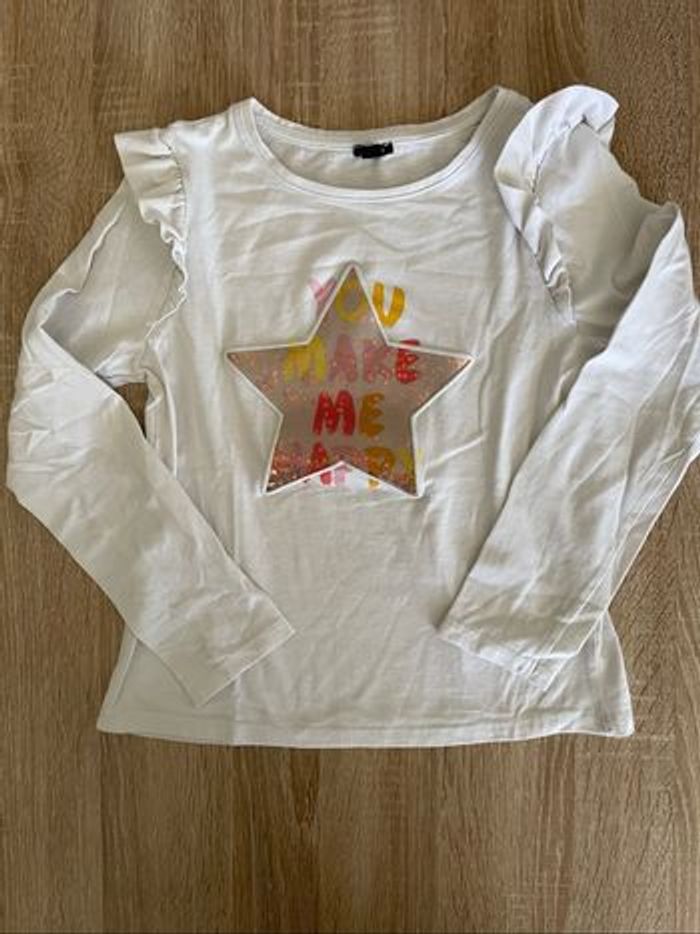 Lot vêtements fille 10 ans jeans pantalon et haut manche longue - photo numéro 5