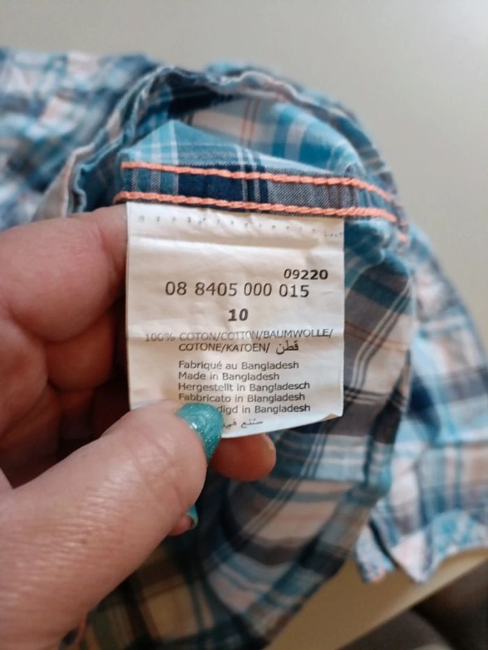 Chemise Creeks rayée bleu blanc 10 ans - photo numéro 6