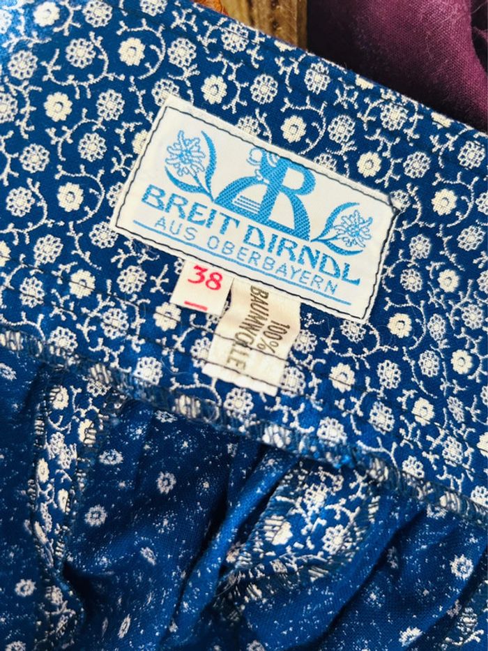 🦋Superbe jupe longue bleue vintage autrichienne cottagecore Austrian Blue long skirt🦋 - photo numéro 20