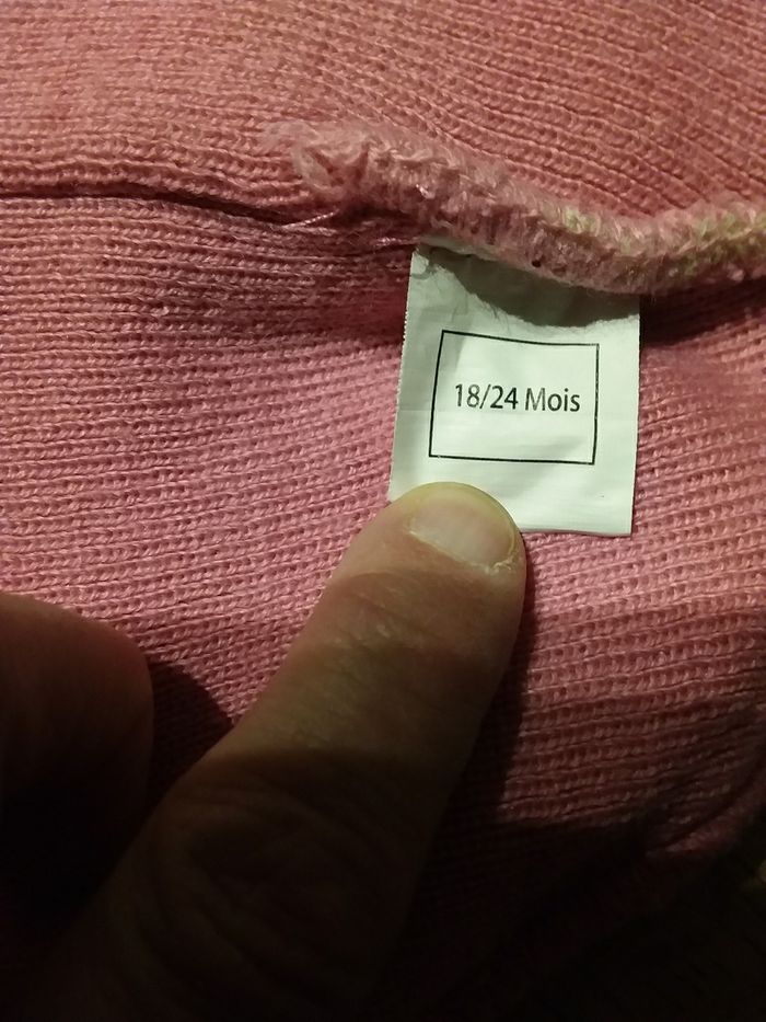 Bonnet fille 18 -24 mois  et ses moufles assorties - photo numéro 7