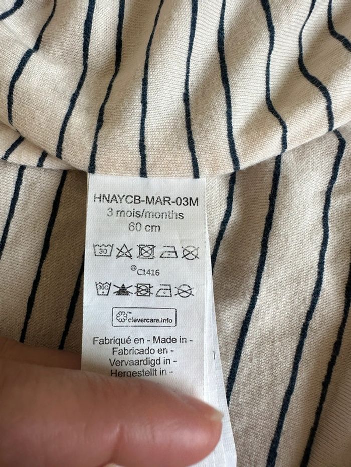 Gilet en tricot point mousse badge brodé ourson pour bébé garçon 3 mois Orchestra - photo numéro 9