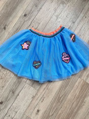 Jupe tulle à patch billieblush bleu 4 ans