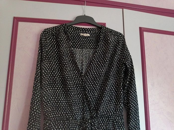 Robe Mango marine écru à motifs T.M(38) - photo numéro 4