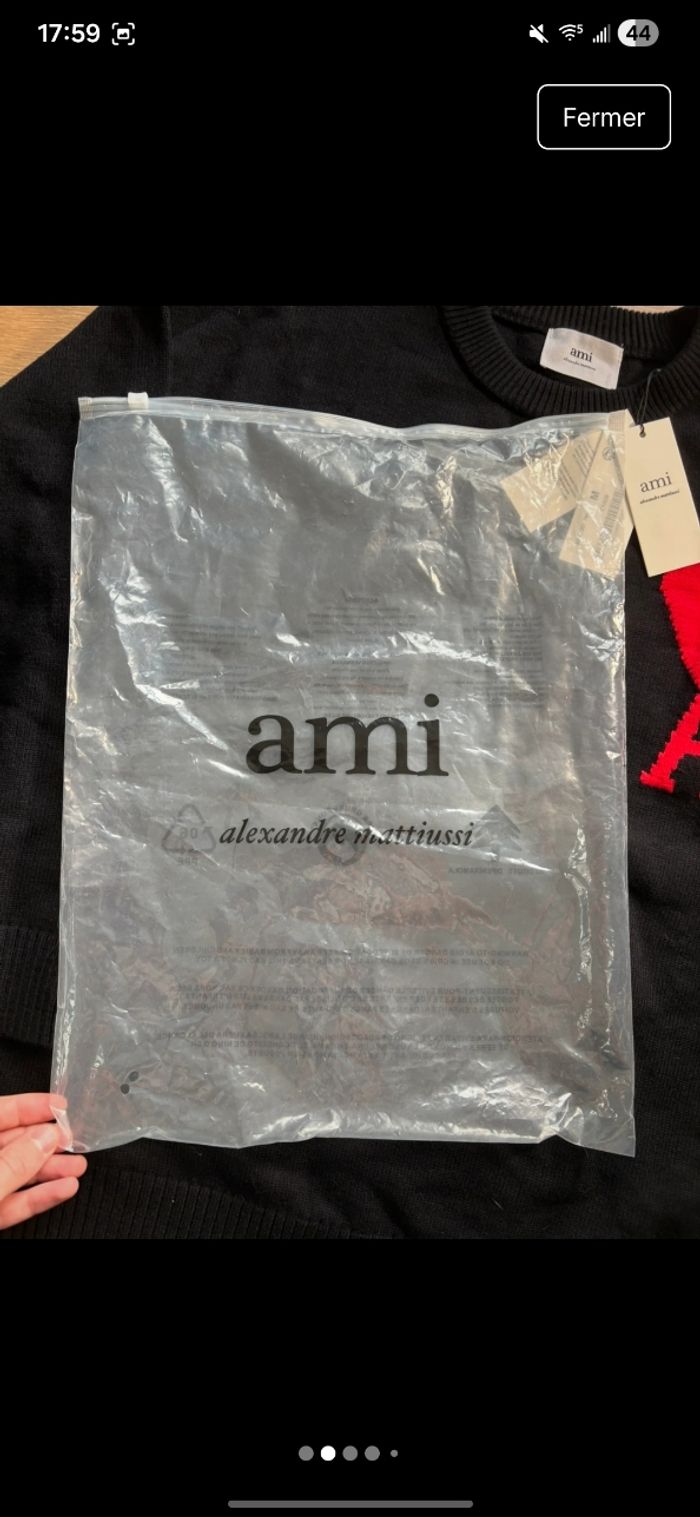 Pull ami paris noir a col rond - photo numéro 4