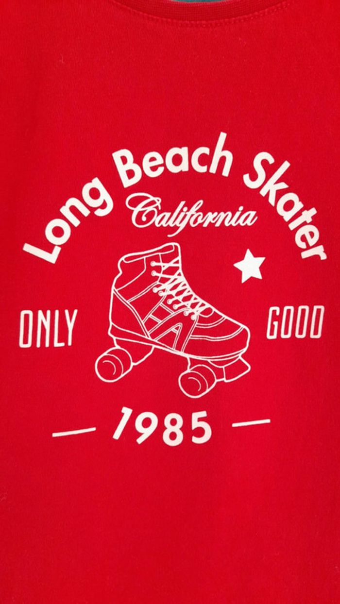 Tee-shirt rouge manches courtes 8/10 ans - photo numéro 2