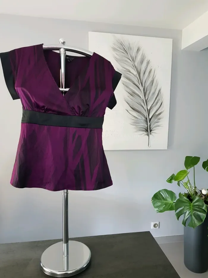 Haut H&M 39 noir et Bordeaux - photo numéro 4