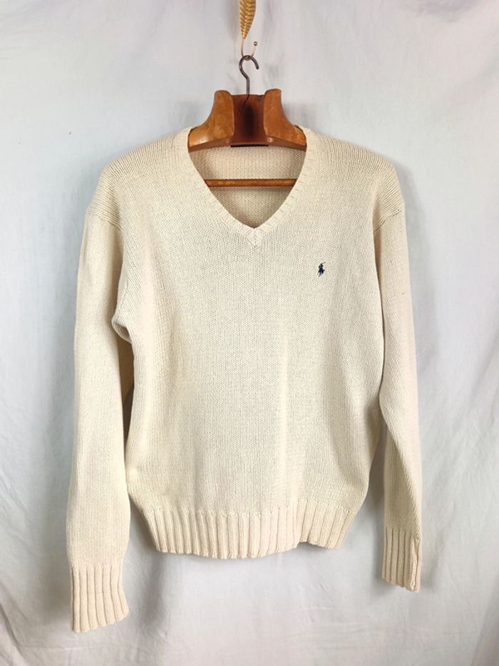 Pull col V Écru | Polo Ralph Lauren | taille M