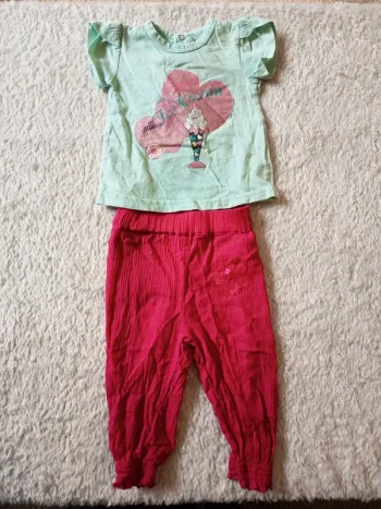 Ensemble t-shirt Bébé Rêve et pantalon léger Graine de rêve en 6M