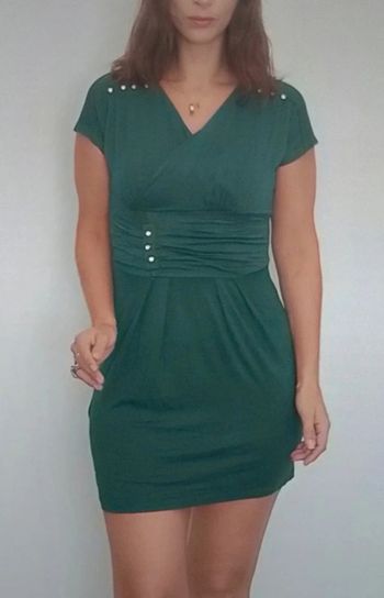 Mini robe cache coeur émeraude TU