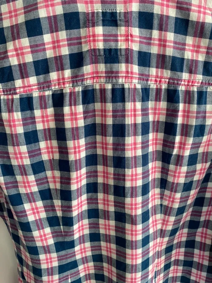Chemise à carreaux hollister beu crème rose - photo numéro 6