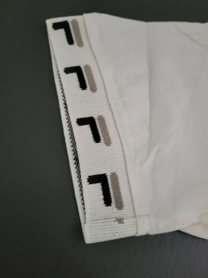 T-shirt Fila vintage blanc logo brodé 100% coton avec QR code - M - photo numéro 4