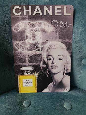 Plaque métal publicité Chanel Marylin Monroe neuve 20x30cm